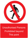 Sign for Unauthorised Persons